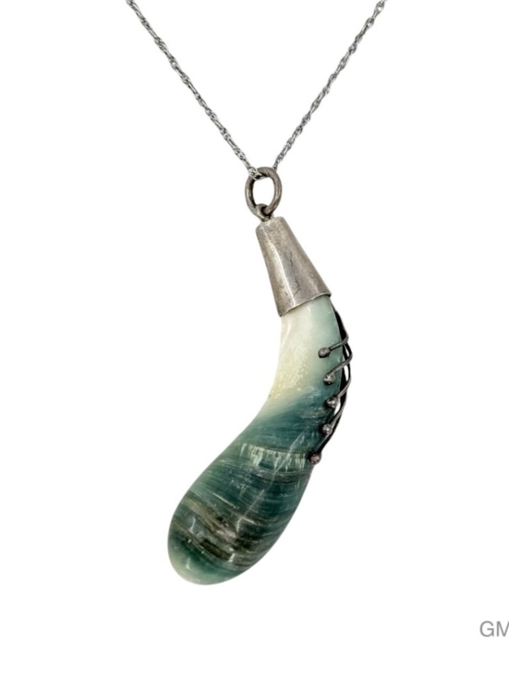Vintage Sterling silver agate pendant - GM304